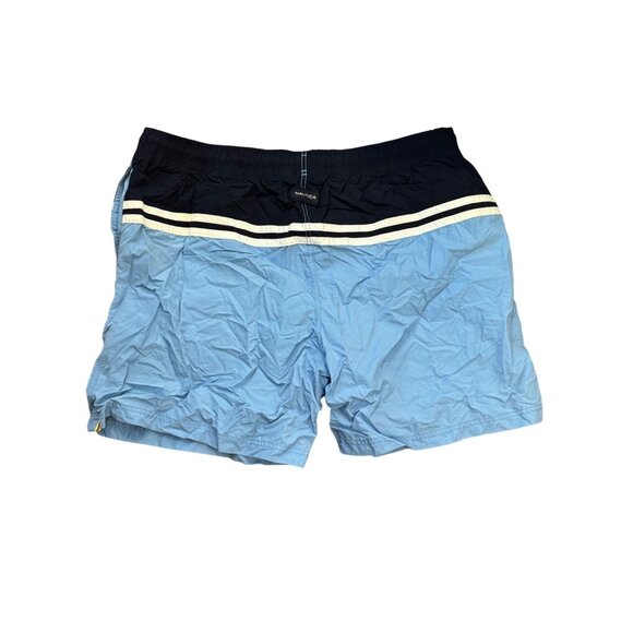 Nautica Mens XL Blue & Navy Swim Shorts With Drawstring - Picture 3 of 3